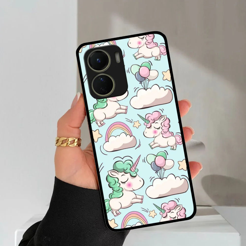 Unicorn Print Glossy Metal Case Cover For Vivo - ShopOnCliQ