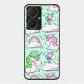 Unicorn Print Glossy Metal Case Cover For Vivo Y27