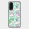 Unicorn Print Glossy Metal Case Cover For Vivo Y28 5G