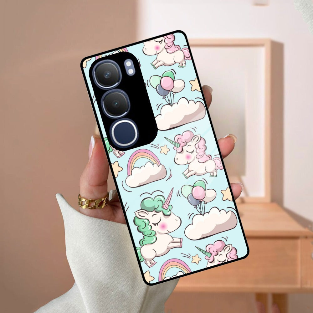 Unicorn Print Glossy Metal Case Cover For Vivo