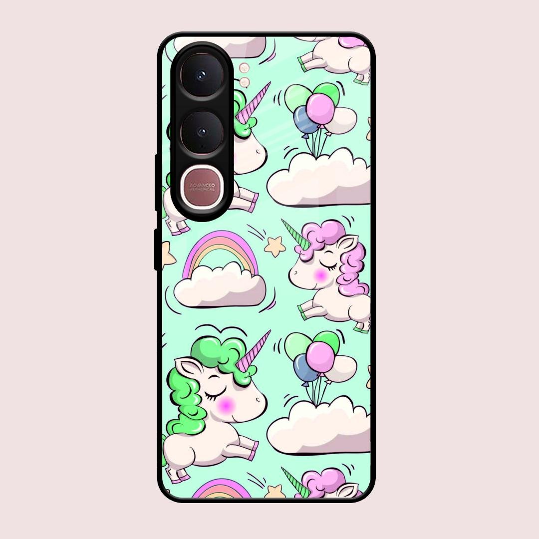Unicorn Print Glossy Metal Case Cover For Vivo Y31 5G