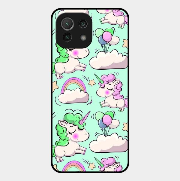 Unicorn Print Glossy Metal Case Cover For Xiaomi Mi 11 Lite