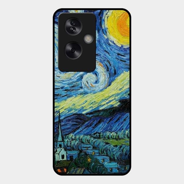 Van Gogh Art Glass Case Cover For Oppo - ShopOnCliQ