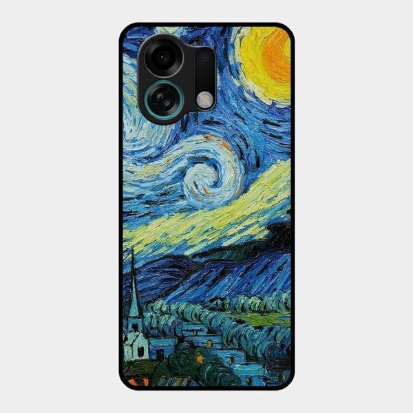 Van Gogh Art Glass Case Cover For Oppo - ShopOnCliQ
