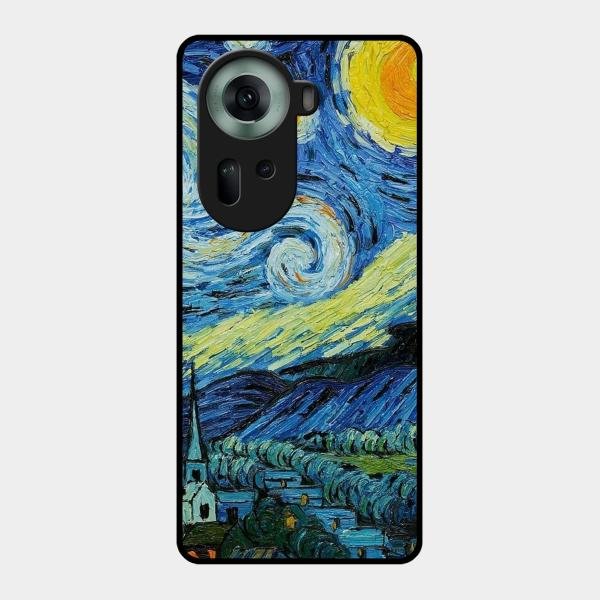 Van Gogh Art Glass Case Cover For Oppo - ShopOnCliQ