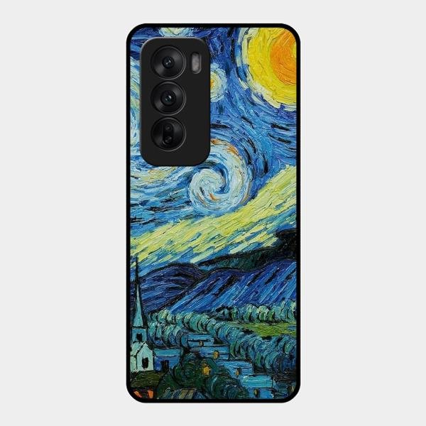 Van Gogh Art Glass Case Cover For Oppo - ShopOnCliQ