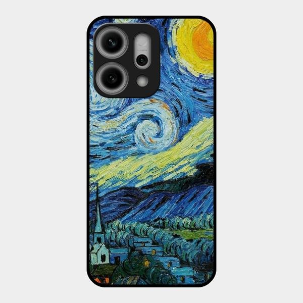 Van Gogh Art Glass Case Cover For Oppo - ShopOnCliQ