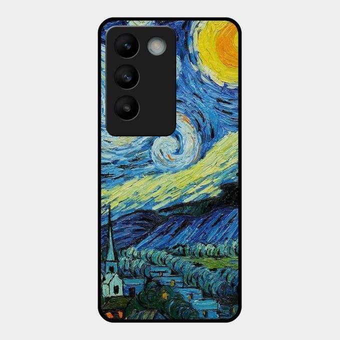 Van Gogh Art Glass Case Cover For Vivo - ShopOnCliQ