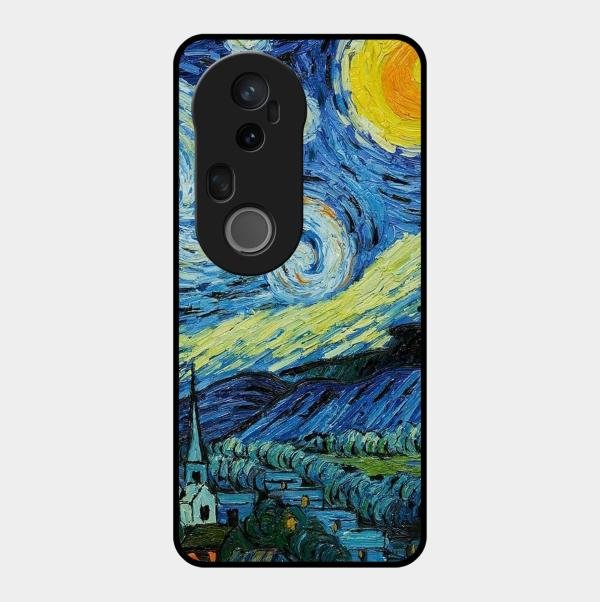 Van Gogh Art Glass Case Cover For Vivo - ShopOnCliQ