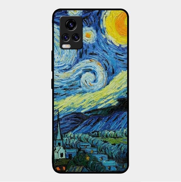 Van Gogh Art Glass Case Cover For Vivo - ShopOnCliQ