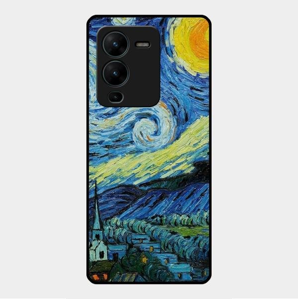 Van Gogh Art Glass Case Cover For Vivo - ShopOnCliQ