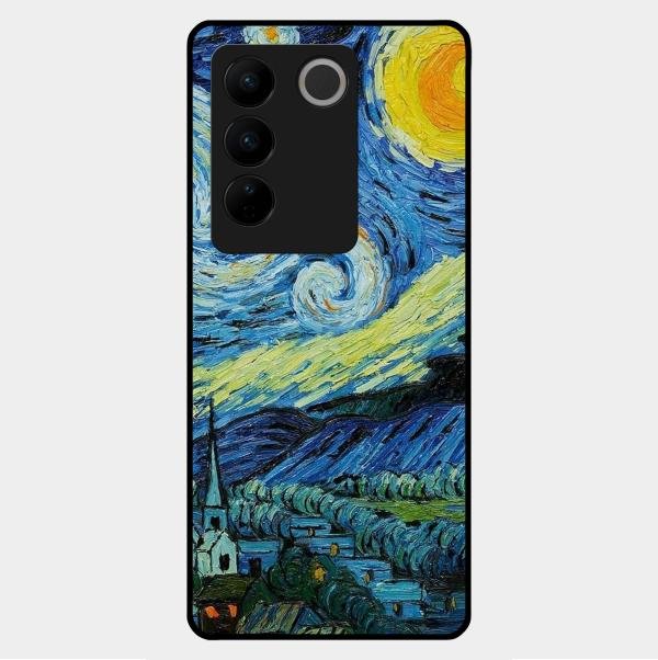 Van Gogh Art Glass Case Cover For Vivo - ShopOnCliQ