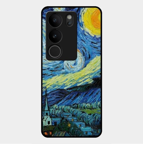 Van Gogh Art Glass Case Cover For Vivo - ShopOnCliQ