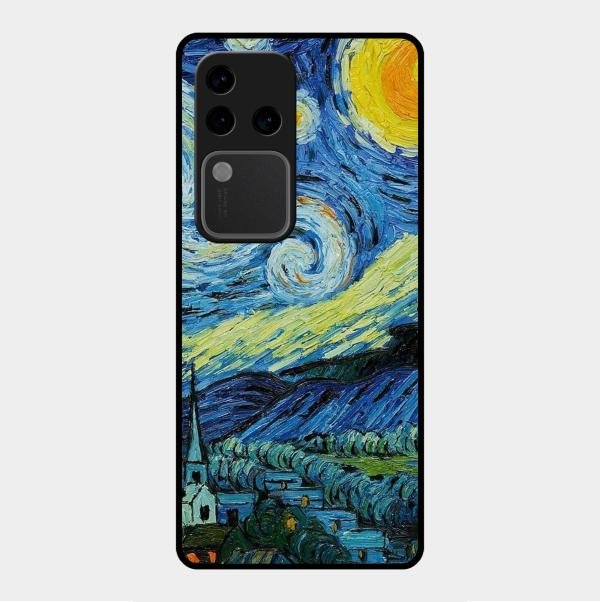 Van Gogh Art Glass Case Cover For Vivo - ShopOnCliQ