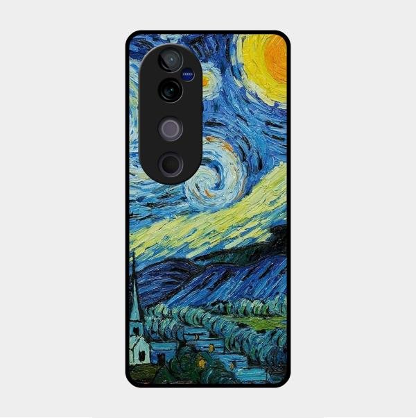 Van Gogh Art Glass Case Cover For Vivo - ShopOnCliQ