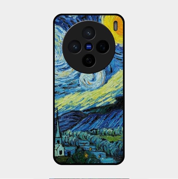 Van Gogh Art Glass Case Cover For Vivo - ShopOnCliQ