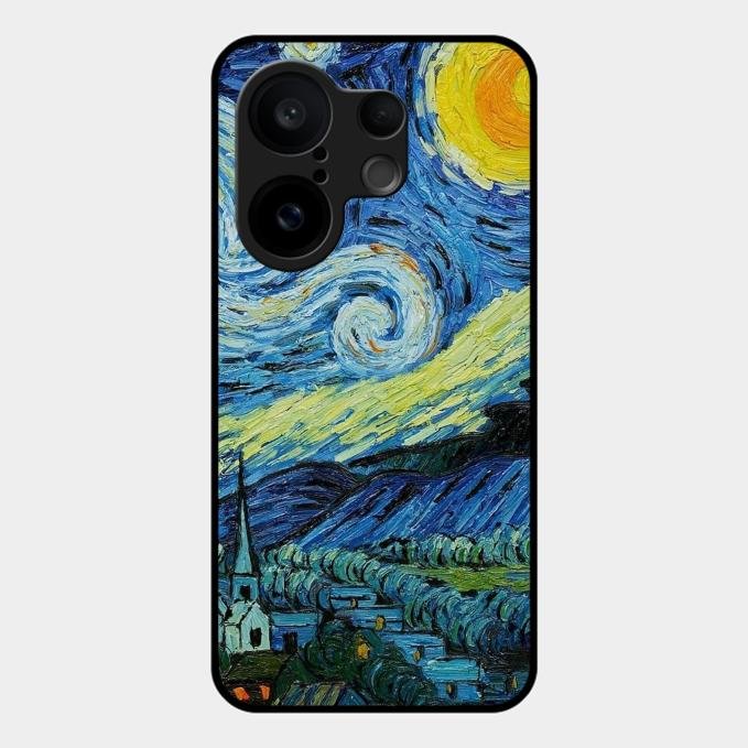 Van Gogh Art Glass Case Cover For Vivo - ShopOnCliQ