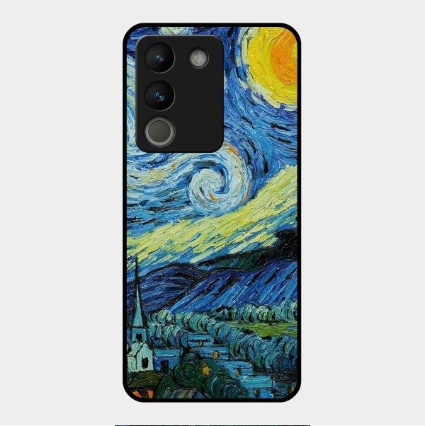 Van Gogh Art Glass Case Cover For Vivo - ShopOnCliQ