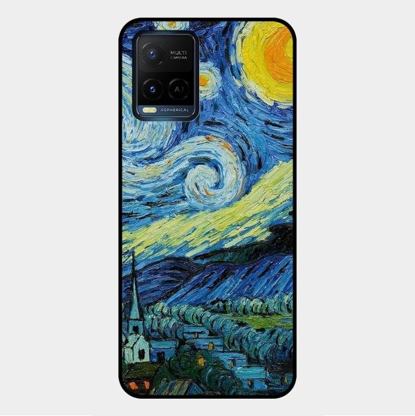 Van Gogh Art Glass Case Cover For Vivo Y21A