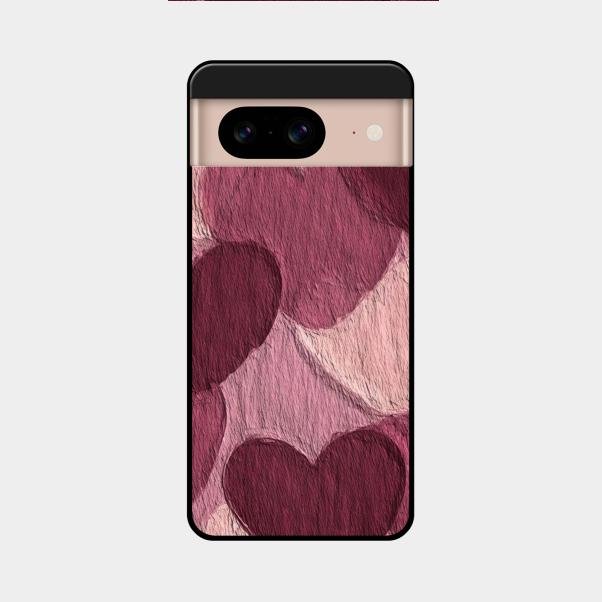 Velvet Hearts Glass Case Cover For Google Pixel 8 5G