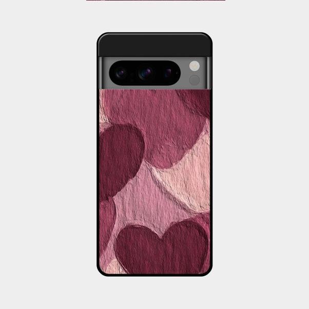 Velvet Hearts Glass Case Cover For Google Pixel 8 Pro 5G