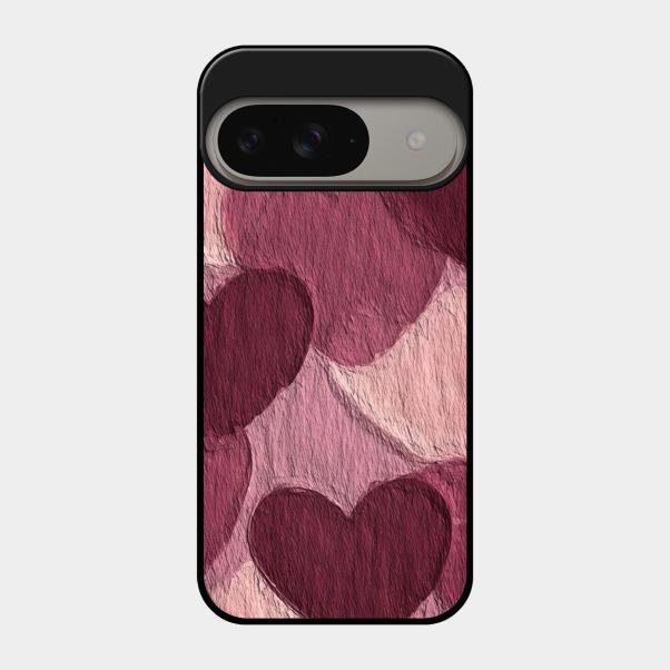 Velvet Hearts Glass Case Cover For Google Pixel 9 5G