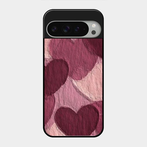 Velvet Hearts Glass Case Cover For Google Pixel 9 Pro Xl