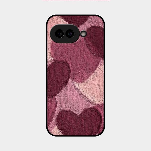 Velvet Hearts Glass Case Cover For Google Pixel 9A 5G