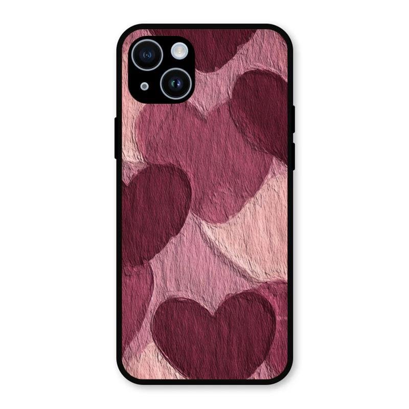 Velvet Hearts Glass Case Cover For iPhone 14 Plus