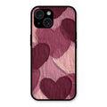 Velvet Hearts Glass Case Cover For iPhone 15 Plus