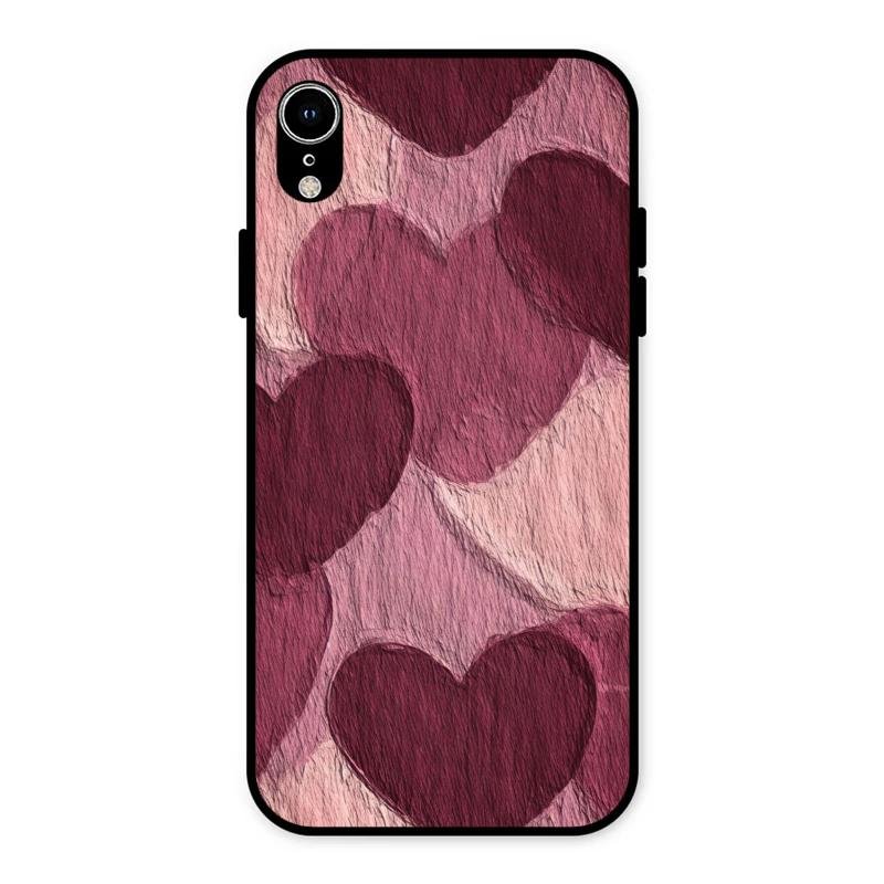 Velvet Hearts Glass Case Cover For iPhone XR