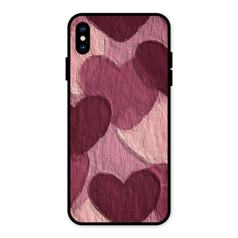 Velvet Hearts Glass Case Cover For iPhone XS Max