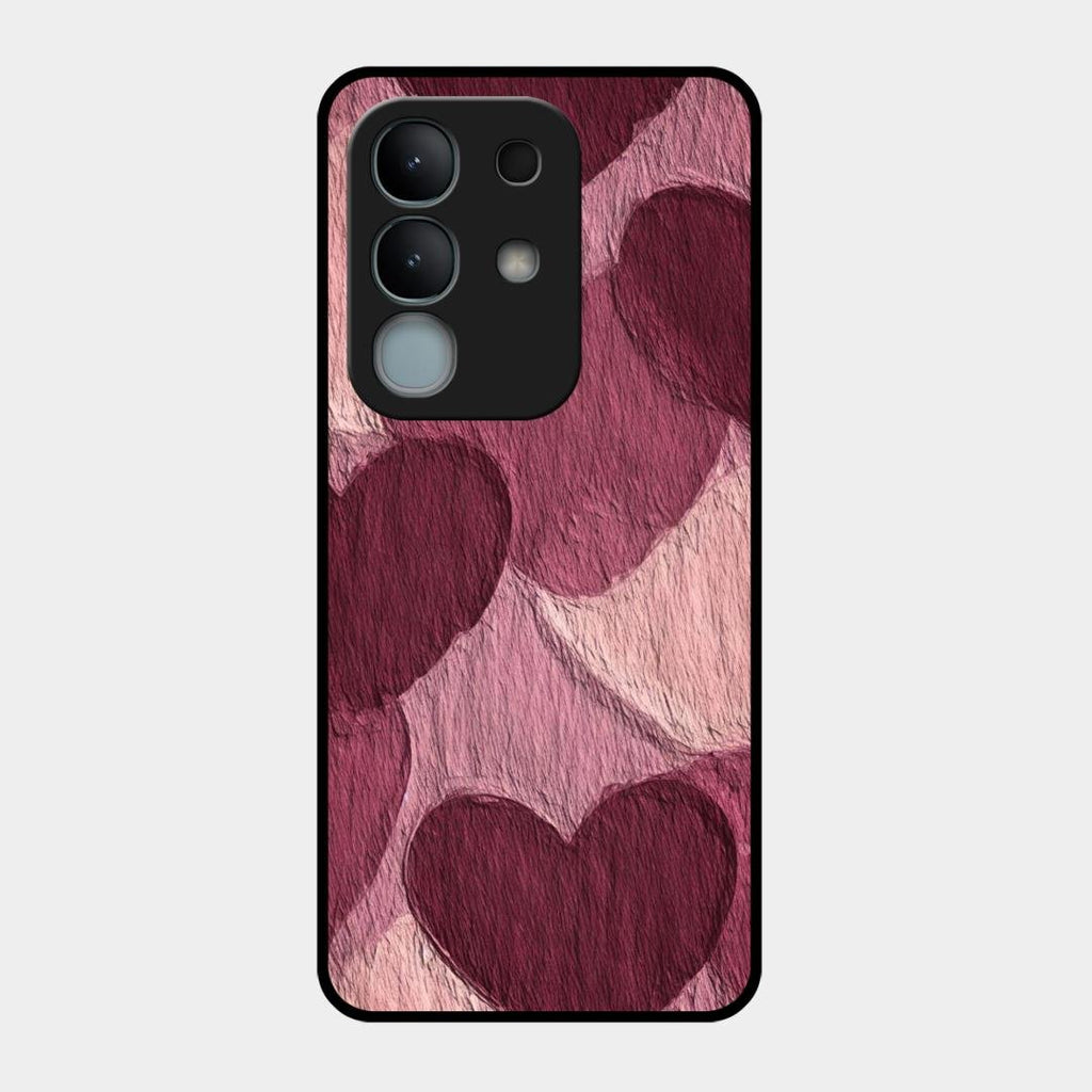 Velvet Hearts Glass Case Cover For iQOO Z10x 5G