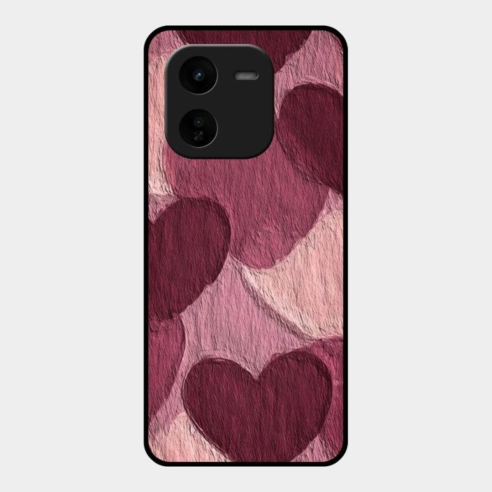 Velvet Hearts Glass Case Cover For Iqoo Z9X 5G