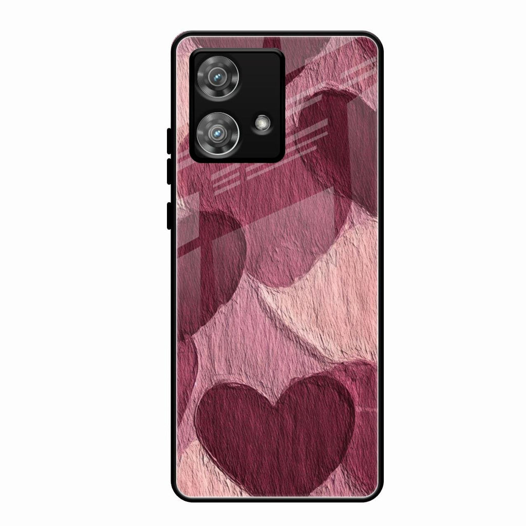 Velvet Hearts Glass Case Cover For Motorola Edge 40 5G