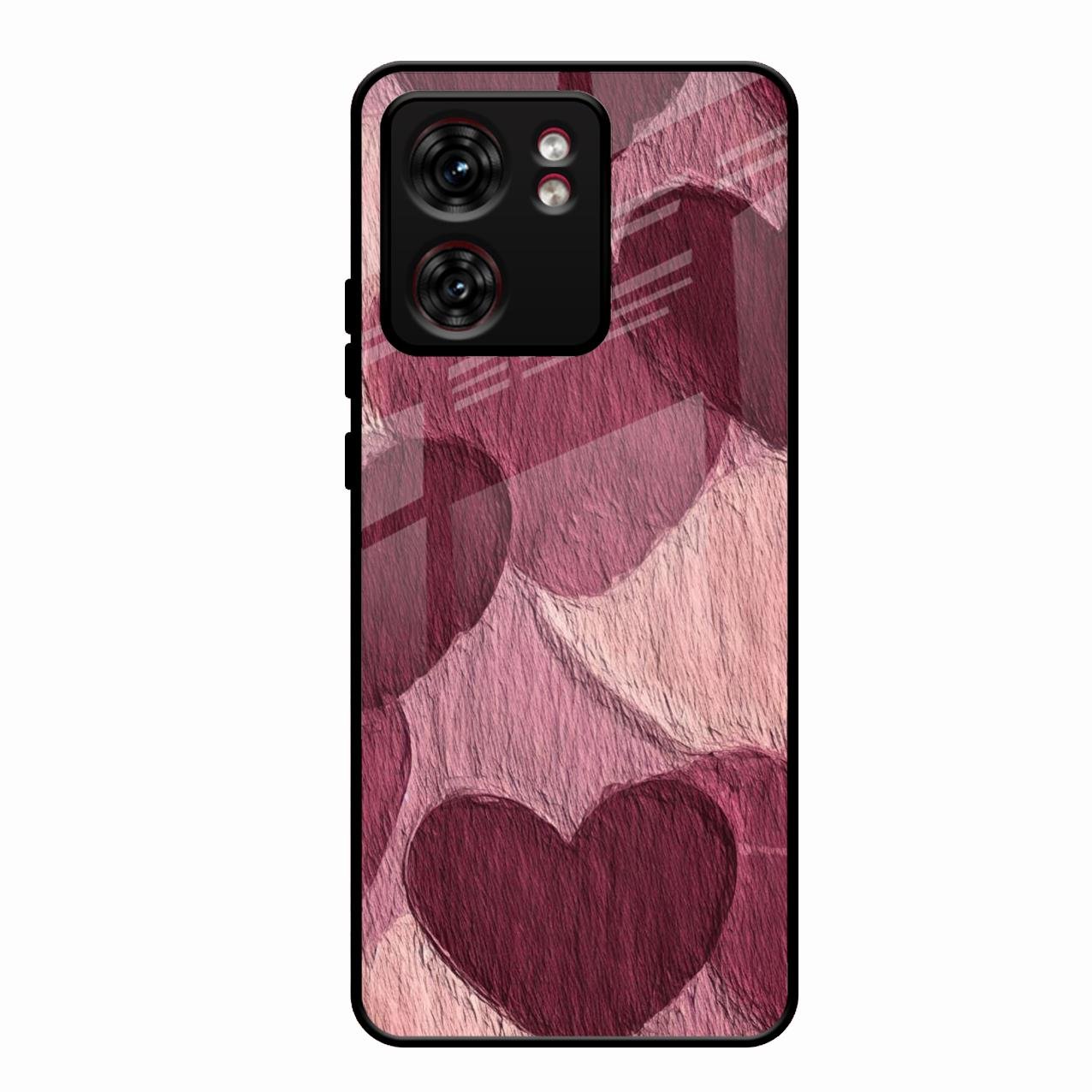 Velvet Hearts Glass Case Cover For Motorola Edge 40