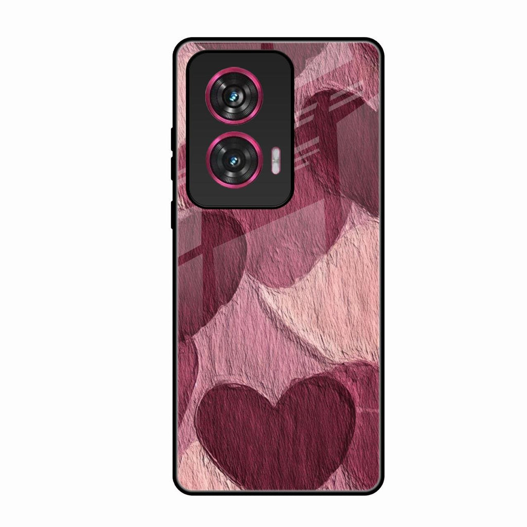 Velvet Hearts Glass Case Cover For Motorola Edge 50 Fusion 5G