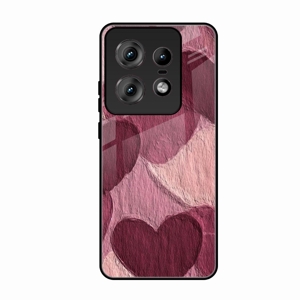 Velvet Hearts Glass Case Cover For Motorola Edge 50 Pro