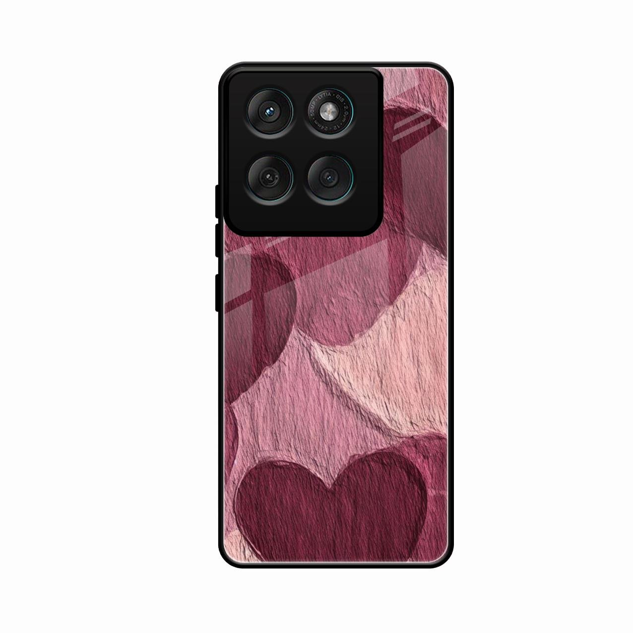 Velvet Hearts Glass Case Cover For Motorola Edge 70 5G