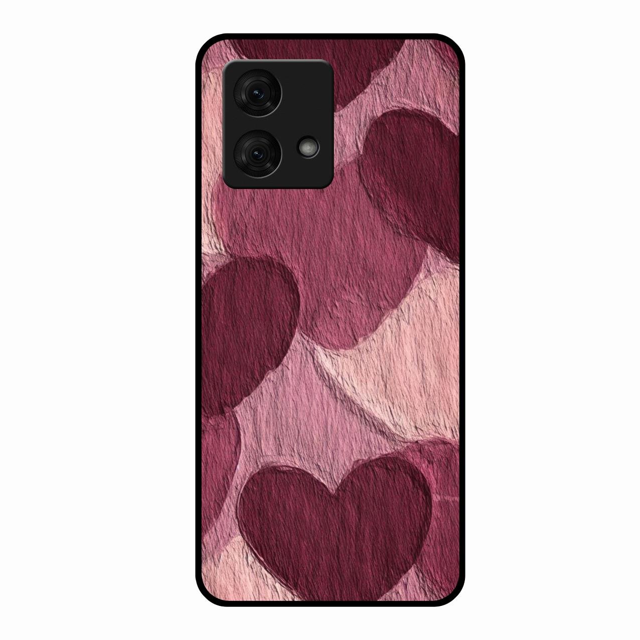 Velvet Hearts Glass Case Cover For Motorola g84 5G