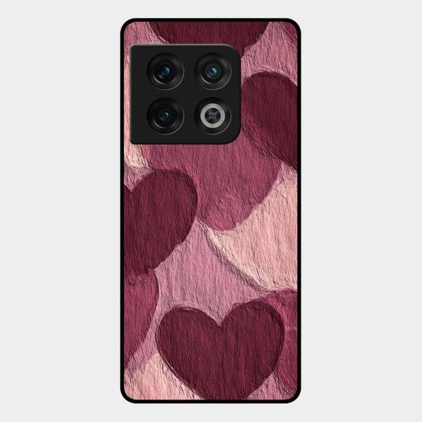 Velvet Hearts Glass Case Cover For Oneplus 10 Pro 5G