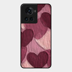 Velvet Hearts Glass Case Cover For Oneplus 10R 5G