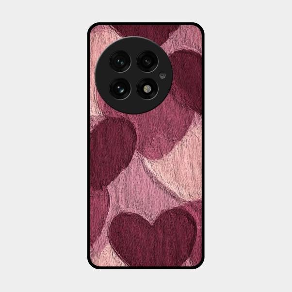 Velvet Hearts Glass Case Cover For Oneplus 13 5G