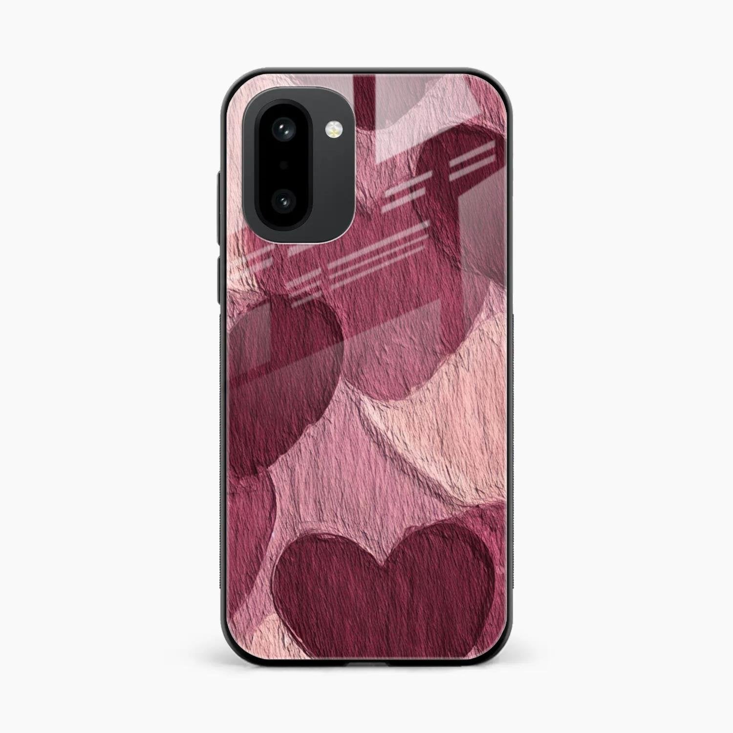 Velvet Hearts Glass Case Cover For OnePlus 15R 5G