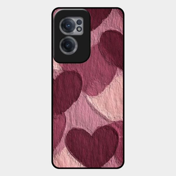Velvet Hearts Glass Case Cover For Oneplus Nord Ce 2 5G