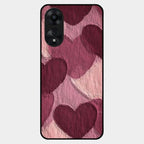 Velvet Hearts Glass Case Cover For Oppo A78 5G