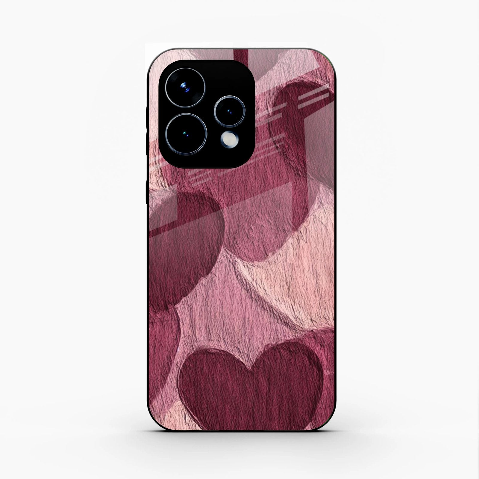 Velvet Hearts Glass Case Cover For Oppo Reno 15 5G
