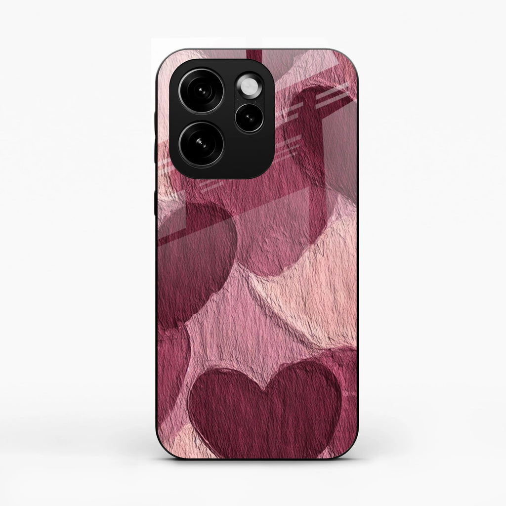 Velvet Hearts Glass Case Cover For Oppo Reno 15C 5G
