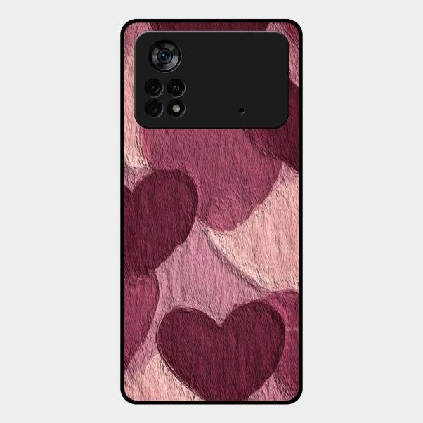 Velvet Hearts Glass Case Cover For Poco X4 Pro 5G