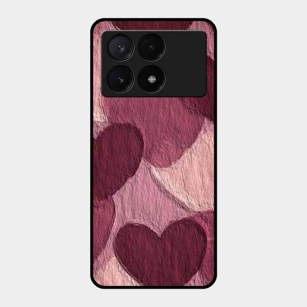 Velvet Hearts Glass Case Cover For Poco X6 Pro 5G